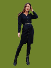 Charger l'image dans la galerie, Robe vintage Leïla - Col plissé, toute boutonnée. Taille M, 38, 40. Promod. Made in France