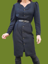 Charger l'image dans la galerie, Robe vintage Leïla - Col plissé, toute boutonnée. Taille M, 38, 40. Promod. Made in France