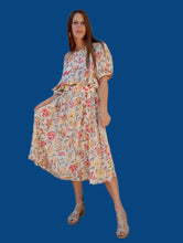 Charger l'image dans la galerie, Robe vintage Charlène - Imprimé fleuri naturel. Taille XXXXL, 48, 50. Carole Vermier. Made in France.