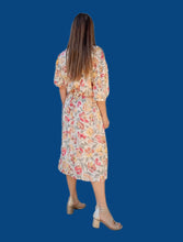 Charger l'image dans la galerie, Robe vintage Charlène - Imprimé fleuri naturel. Taille XXXXL, 48, 50. Carole Vermier. Made in France.