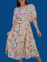 Charger l'image dans la galerie, Robe vintage Charlène - Imprimé fleuri naturel. Taille XXXXL, 48, 50. Carole Vermier. Made in France.