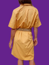 Charger l'image dans la galerie, Robe vintage Candice - Chemise jaune en coton. Taille L, 40, 42. Made in Italy.