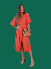 Charger l'image dans la galerie, Robe vintage Élina - Toute boutonnée orange. XL, 42, 44.