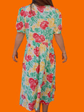 Charger l'image dans la galerie, Robe vintage Amélia - Toute boutonnée sur l'avant. Taille L, 40, 42. Thérèse Baumaire. Made in France