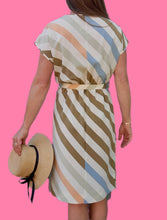 Charger l'image dans la galerie, Robe vintage Ariane - Rayures diagonales. Taille S, 36, 38. Gérard Pasquier