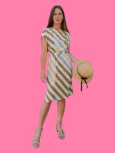 Charger l'image dans la galerie, Robe vintage Ariane - Rayures diagonales. Taille S, 36, 38. Gérard Pasquier