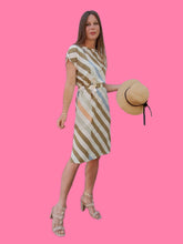 Charger l'image dans la galerie, Robe vintage Ariane - Rayures diagonales. Taille S, 36, 38. Gérard Pasquier
