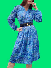 Charger l'image dans la galerie, Robe vintage Louisa - Plissée cœur-croisé à pois. Taille M, 38, 40. Huguet. Made in France