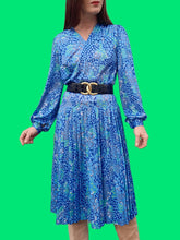 Charger l'image dans la galerie, Robe vintage Louisa - Plissée cœur-croisé à pois. Taille M, 38, 40. Huguet. Made in France