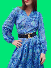 Charger l'image dans la galerie, Robe vintage Louisa - Plissée cœur-croisé à pois. Taille M, 38, 40. Huguet. Made in France