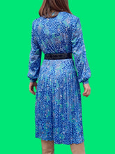 Charger l'image dans la galerie, Robe vintage Louisa - Plissée cœur-croisé à pois. Taille M, 38, 40. Huguet. Made in France