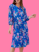 Charger l'image dans la galerie, Robe vintage Shanna - Voile fleuri à effet de superposition. Taille M, 38, 40. Création Doucel. Made in France
