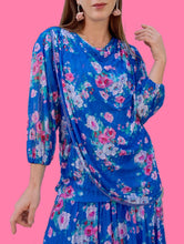 Charger l'image dans la galerie, Robe vintage Shanna - Voile fleuri à effet de superposition. Taille M, 38, 40. Création Doucel. Made in France