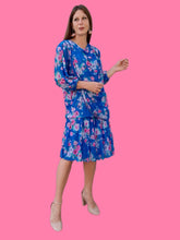 Charger l'image dans la galerie, Robe vintage Shanna - Voile fleuri à effet de superposition. Taille M, 38, 40. Création Doucel. Made in France