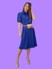Charger l'image dans la galerie, Robe vintage Luna - Plissé soleil et col Lavallière. Taille XL, 42, 44