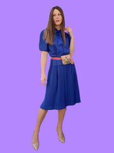 Charger l'image dans la galerie, Robe vintage Luna - Plissé soleil et col Lavallière. Taille XL, 42, 44