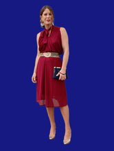 Charger l'image dans la galerie, Robe de soirée vintage Betty - Drapé bordeaux scintillante. Taille S, 36, 38. Made in France