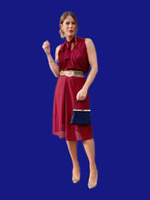 Charger l'image dans la galerie, Robe de soirée vintage Betty - Drapé bordeaux scintillante. Taille S, 36, 38. Made in France