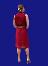 Charger l'image dans la galerie, Robe de soirée vintage Betty - Drapé bordeaux scintillante. Taille S, 36, 38. Made in France