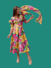 Charger l'image dans la galerie, Robe vintage Prisca - Imprimé floral. Taille M, 38, 40. Anne Marie Belin.