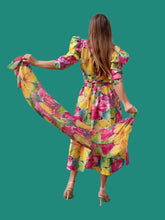 Charger l'image dans la galerie, Robe vintage Prisca - Imprimé floral. Taille M, 38, 40. Anne Marie Belin.