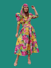 Charger l'image dans la galerie, Robe vintage Prisca - Imprimé floral. Taille M, 38, 40. Anne Marie Belin.