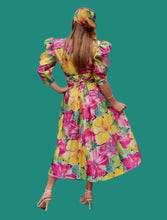 Charger l'image dans la galerie, Robe vintage Prisca - Imprimé floral. Taille M, 38, 40. Anne Marie Belin.