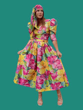 Charger l'image dans la galerie, Robe vintage Prisca - Imprimé floral. Taille M, 38, 40. Anne Marie Belin.