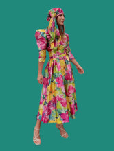 Charger l'image dans la galerie, Robe vintage Prisca - Imprimé floral. Taille M, 38, 40. Anne Marie Belin.