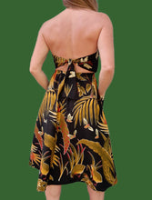 Charger l'image dans la galerie, Robe bustier vintage Souad - Imprimé tropical. Taille S, 36, 38. Made in France