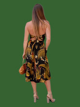 Charger l'image dans la galerie, Robe bustier vintage Souad - Imprimé tropical. Taille S, 36, 38. Made in France