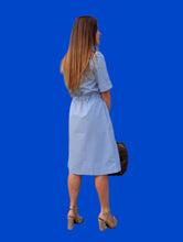 Charger l'image dans la galerie, Robe vintage Joy - Saharienne bleue. Taille S, 36, 38. Made in France.