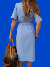 Charger l'image dans la galerie, Robe vintage Joy - Saharienne bleue. Taille S, 36, 38. Made in France.