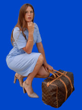 Charger l'image dans la galerie, Robe vintage Joy - Saharienne bleue. Taille S, 36, 38. Made in France.