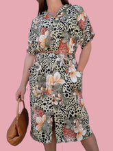 Charger l'image dans la galerie, Robe vintage Astrid - Robe chemise imprimé Jungle. Taille L, 40, 42