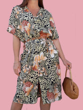 Charger l'image dans la galerie, Robe vintage Astrid - Robe chemise imprimé Jungle. Taille L, 40, 42