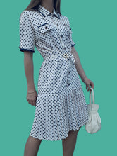 Charger l'image dans la galerie, Robe vintage Emma - A plis et pois. Taille S, 36, 38