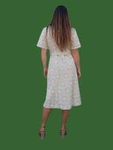 Charger l'image dans la galerie, Robe vintage Stella - Imprimé damier verte. Taille XL, 42, 44. Fabriqué en France.