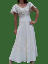 Charger l'image dans la galerie, Robe vintage Ella - Romantique, blanche. Taille XS, 34, 36