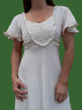 Charger l'image dans la galerie, Robe vintage Ella - Romantique, blanche. Taille XS, 34, 36