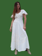 Charger l'image dans la galerie, Robe vintage Ella - Romantique, blanche. Taille XS, 34, 36