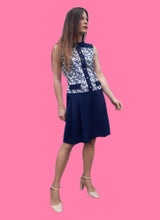 Charger l'image dans la galerie, Robe vintage Armande - Bleu marine à pois. Taille S, 36, 38