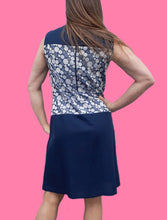 Charger l'image dans la galerie, Robe vintage Armande - Bleu marine à pois. Taille S, 36, 38