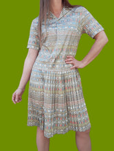 Charger l'image dans la galerie, Robe vintage Claude. Imprimé scandinave. Taille M, 38, 40