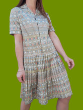 Charger l'image dans la galerie, Robe vintage Claude. Imprimé scandinave. Taille M, 38, 40