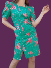 Charger l'image dans la galerie, Robe vintage Joëlle - A pois et fleurs. Taille S, 36, 38