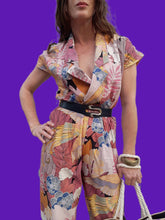 Charger l'image dans la galerie, Combinaison vintage Mathilde - Imprimé tropical. Taille S, 36, 38. Made in France.