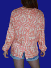 Charger l'image dans la galerie, Blouse vintage Olivia - Rose à pois irisés beiges. Taille XL, 42, 44. Valentino. Made in Italy.