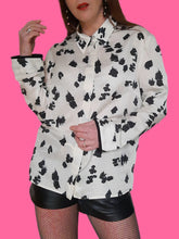 Charger l'image dans la galerie, Chemisier vintage Jésabelle - Coton et soie, imprimé moucheté. Taille L, 40, 42. Cacharel. Made in Bulgaria