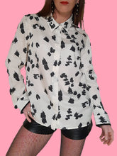 Charger l'image dans la galerie, Chemisier vintage Jésabelle - Coton et soie, imprimé moucheté. Taille L, 40, 42. Cacharel. Made in Bulgaria